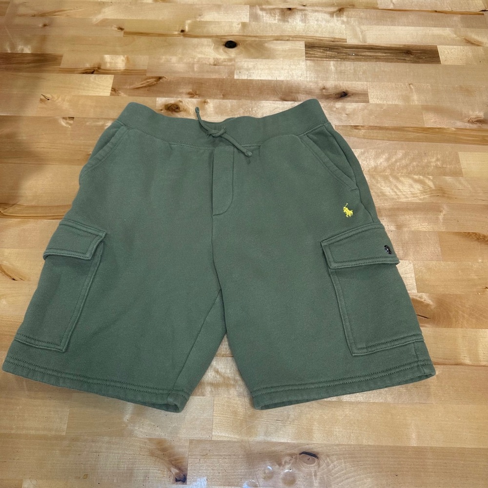 Polo‎ Ralph Lauren Sweat Shorts Boys M 10/12 Green Pony Logo Athleisure Preppy